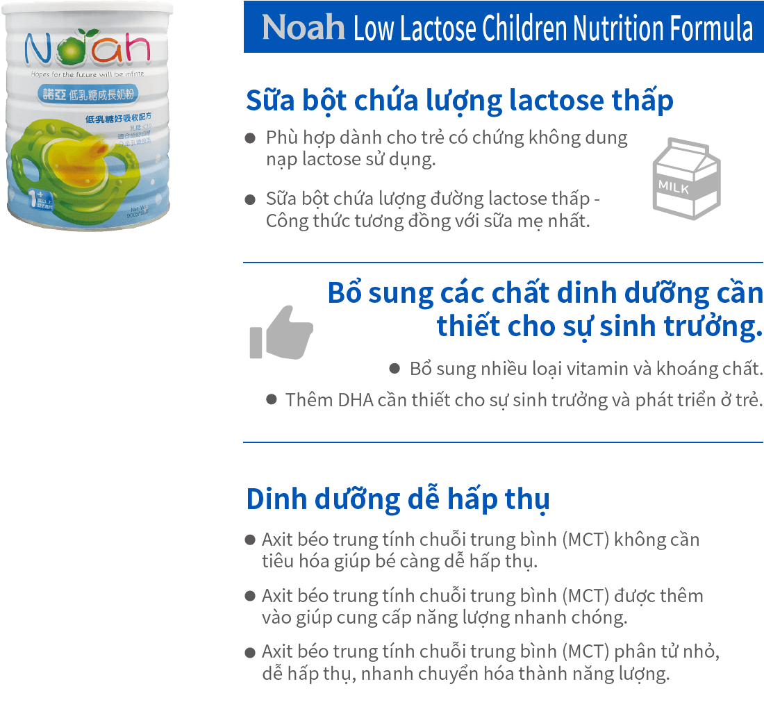 Noah Low Lactose Children Nutrition Formula